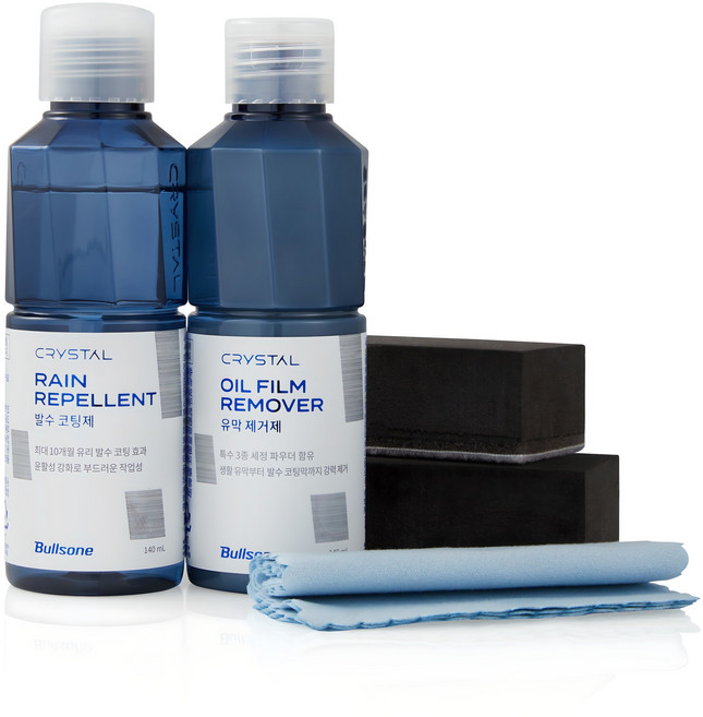 불스원 크리스탈 유막 제거 + 발수 코팅 세트, 1세트
