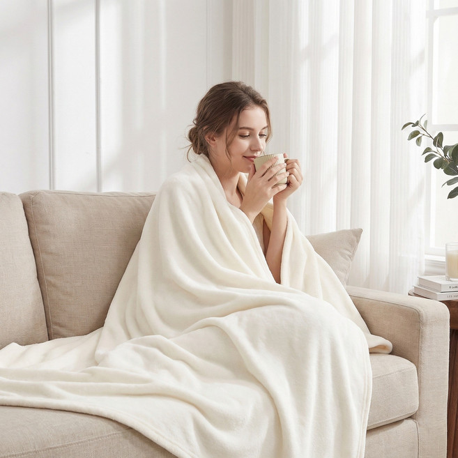 Hansleep 사계절용 극세사 플란넬 벨벳 담요