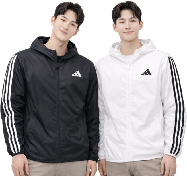 아디다스 3S 우븐 립스탑 후드 남녀공용 경량 사계절용 바람막이