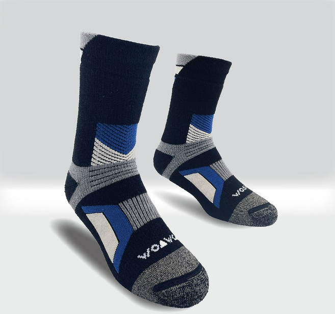 WOAWOA 登山襪 美麗諾羊毛 運動襪 高筒 厚底