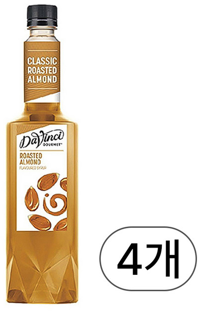 다빈치 로스티드 아몬드 시럽 750ml, 4개