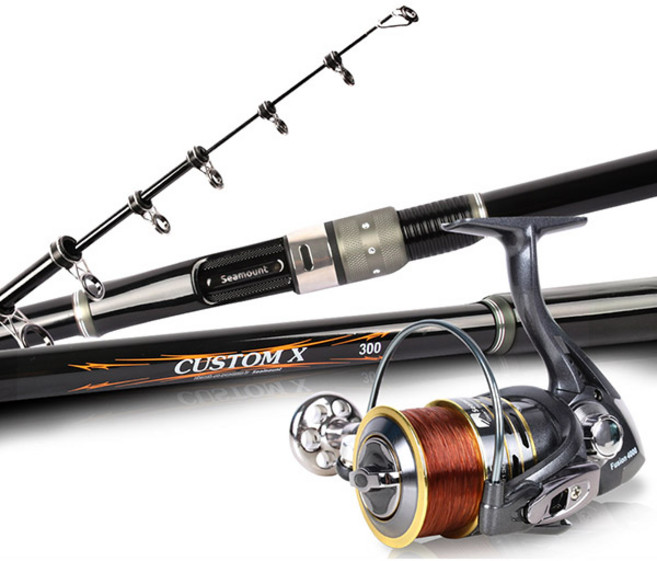 시마운트 커스텀X 원투 낚시대 300+릴세트/바다낚시대, 혼합색상