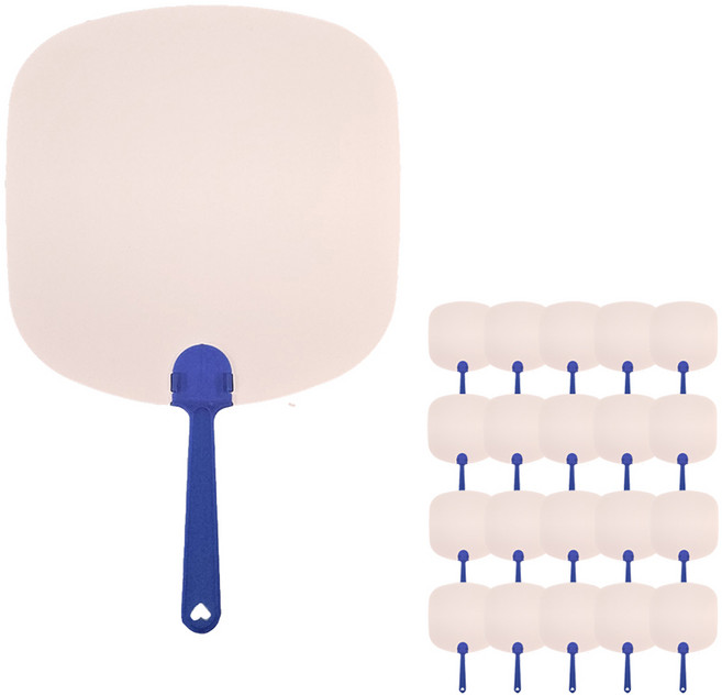 [메잌미] DIY 종이부채꾸미기 20개, 둥근네모