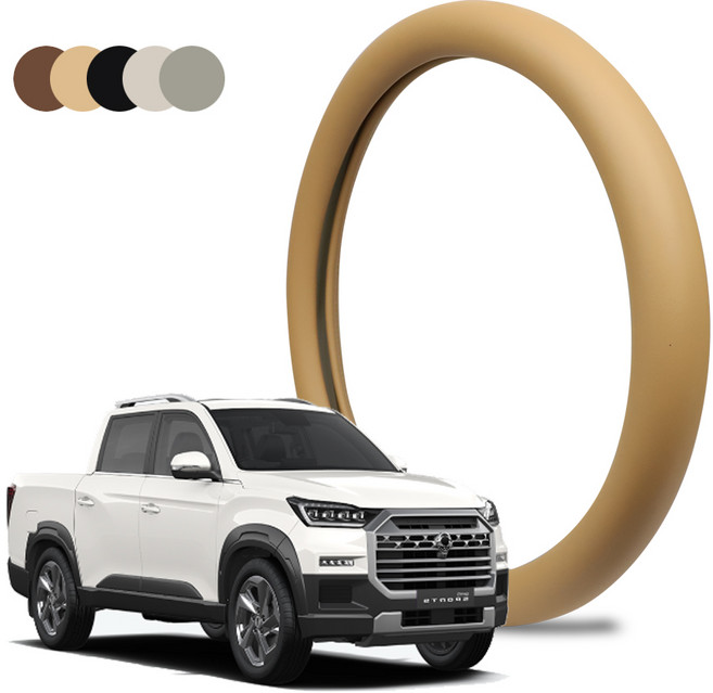 딜온 프리미엄 순정형 깔끔 싱글라인 핸들커버 렉스턴스포츠 전용 국내생산, 새들브라운