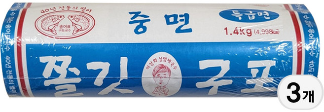 구포 쫄깃 국수 중면, 1.4kg, 3개