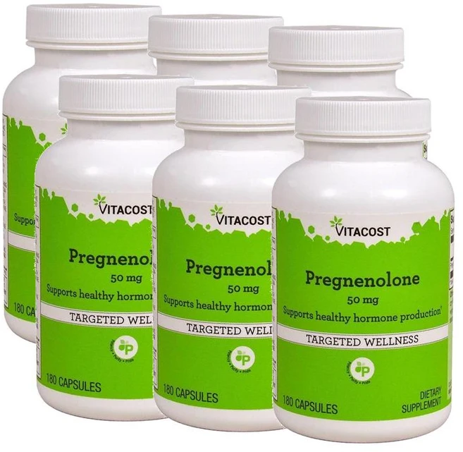 비타코스트 프레그네놀론 50mg 캡슐 Vitacost Pregnenolone, 6개, 180정 - 쿠팡