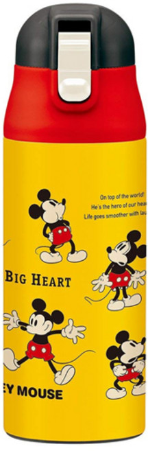 스케이터 캐릭터 원터치 보온보냉 스텐 물통, 미키마우스, 1개