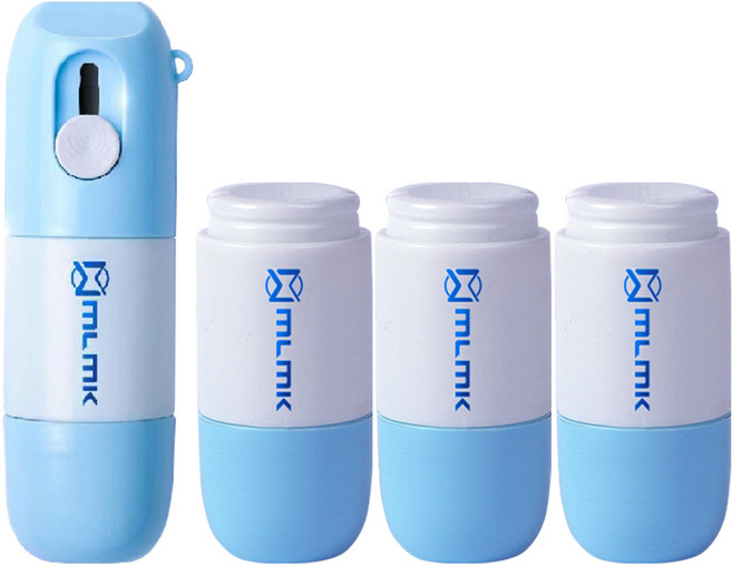 루아르모 택배 송장 감열지 리무버 개인정보 지우개 + 리필 3p 세트, 1세트, 블루