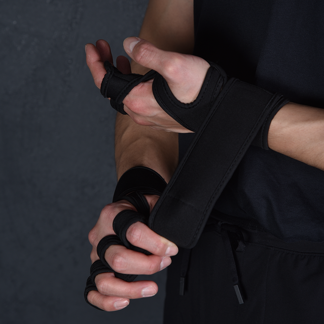 HNF 헬스스트랩 헬스장갑 웨이트장갑 손목보호대 풀업그립 턱걸이아대 크로스핏 역도 로그 운동, 논슬립 헬스 장갑(L), 1개