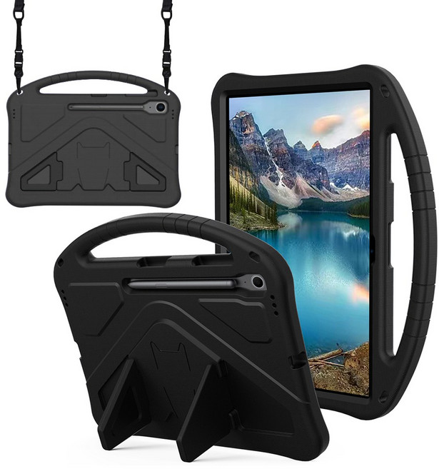 스냅케이스 갤럭시탭 메가윙 에바폼 케이스 어깨끈 포함, 블랙, 1개