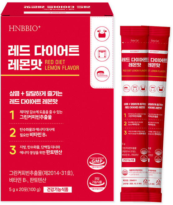 HNBBIO 레드 다이어트 레몬맛, 6박스, 20회분