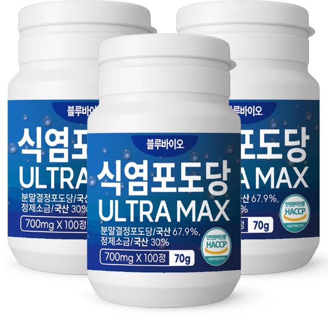 블루바이오 식염포도당 ULTRA MAX, 3개, 100정 - 쿠팡