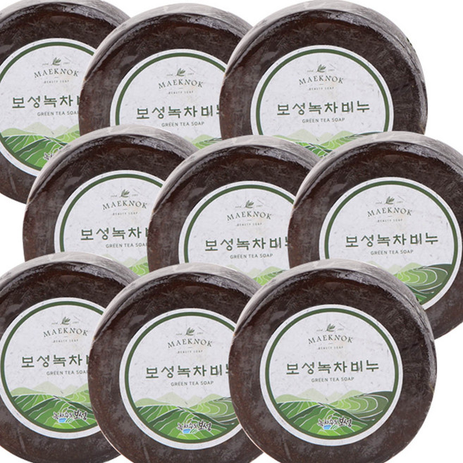 맥녹 보성 녹차 비누 선물세트, 100g, 9개