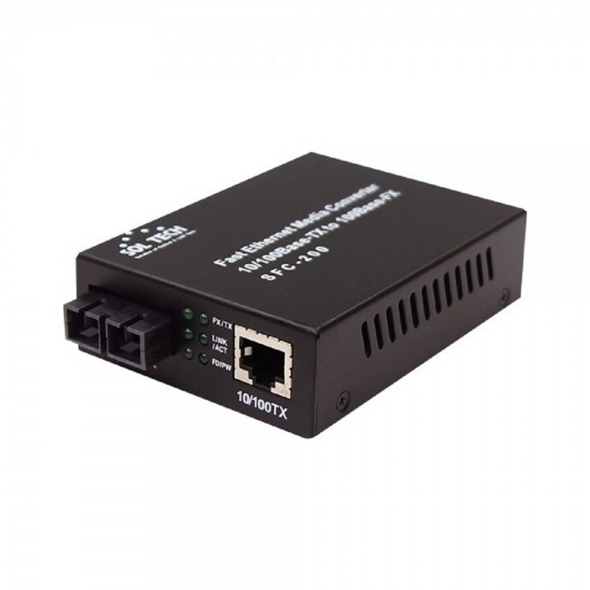 솔텍 솔텍 SFC200-SCS 싱글모드 광컨버터 100Mbps, 블랙, 1개