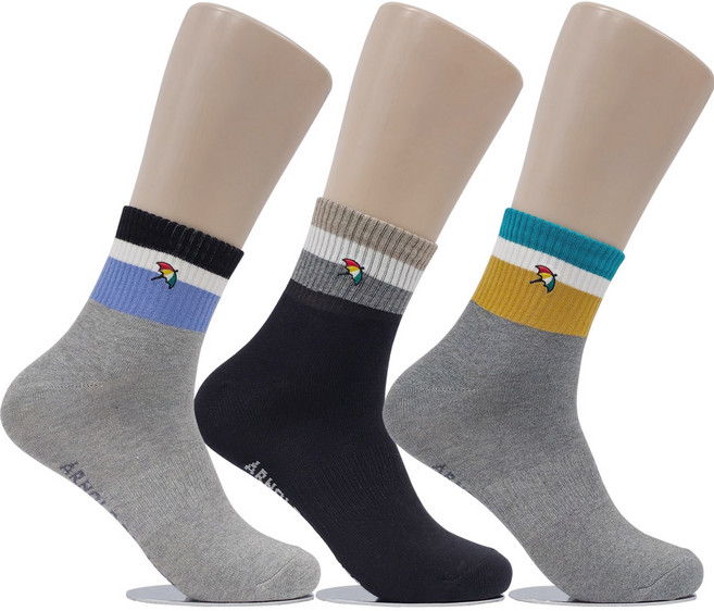 아놀드파마 뒤틀림방지 남자캐주얼양말 중목 3켤레 MSP003