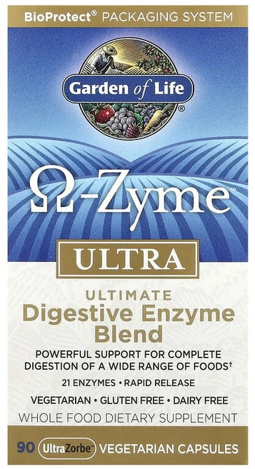가든오브라이프 오메가 울트라 얼티밋 다이제스티브 엔자임 블렌드 90캡슐 소화 효소 혼합물, 1개, 90정 - 쿠팡