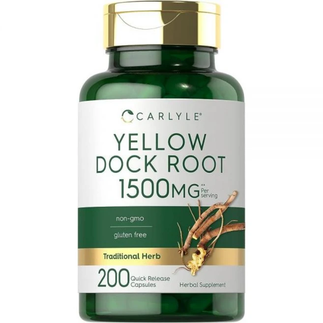 Carlyle Yellow Dock 뿌리 캡슐 1500mg | 200개 GMO 프리 글루텐 프리 고효능 포뮬러 전통 허브, 칼라일 옐로우 독 루트 캡슐 1500mg | 200개, 200정, 1개 - 쿠팡