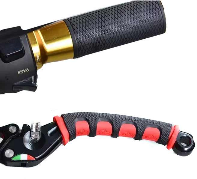 데일리쇼핑 오토바이 브레이크 고무레버 2p 레바 실리콘 그립 핸들튜닝 클러치, 2세트, 블루