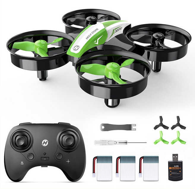 홀리스톤 HS210 입문용 교육용 실내용 미니 완구드론, 단품세트(초록), 1개