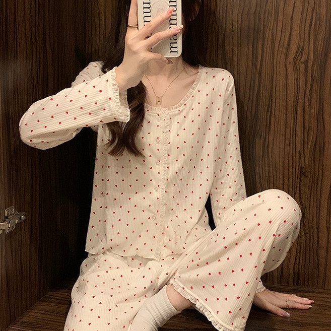 [라스트재고] 여성잠옷 홈웨어 파자마 긴팔 상하세트