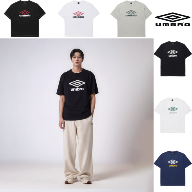 [국내매장판] 엄브로 남녀공용 빅로고 반팔 티셔츠