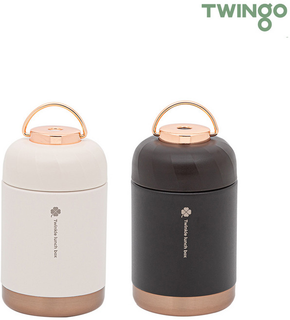 트윙고 보온도시락통 죽통 수능 직장인 어린이 이유식, 4.뉴트윙클 죽통 450ml(블랙), 1개