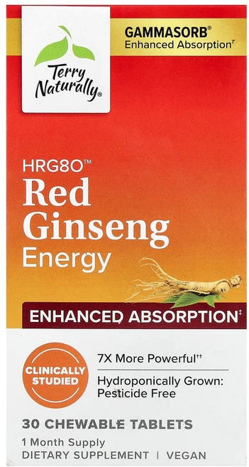 테리네추럴리 HRG80 홍삼 에너지 간편한 츄어블 30정, 1개, 100ml - 쿠팡