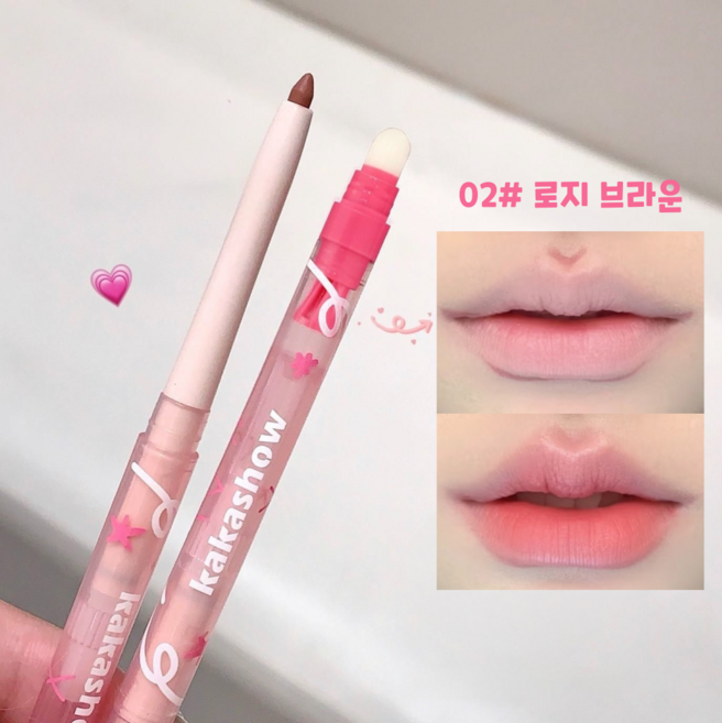 제니로이드 립라이너 블렌딩 3in1 립펜슬 MLBB 그라데이션 립 메이크업, 1개, 02# 로지 브라운