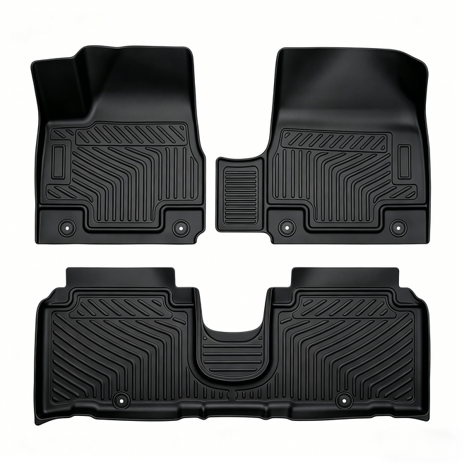 방수 논슬립 청소 편리한 TPE 카매트, 검은색, 현대 아이오닉5 고정형 작업대 (2021-2024)