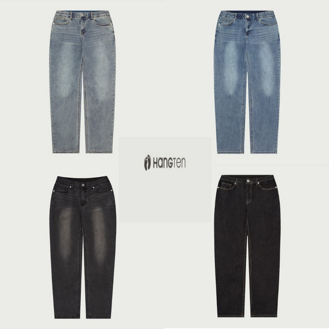 동아수성점 5층 행텐 남성 25 봄 허리밴딩 스판성 좋은 베이직 테이퍼드핏 청바지 데님팬츠(더스티블루 블루 다크그레이 블랙)