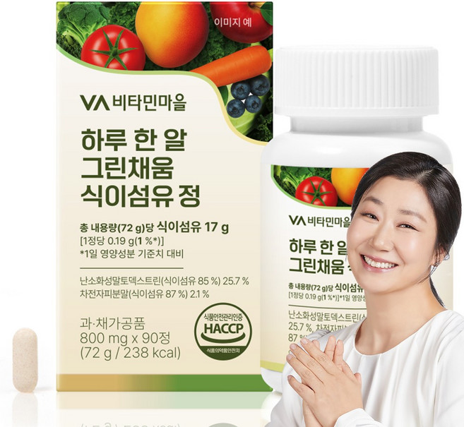 비타민마을 하루 한 알 그린채움 식이섬유 정 90정, 1개