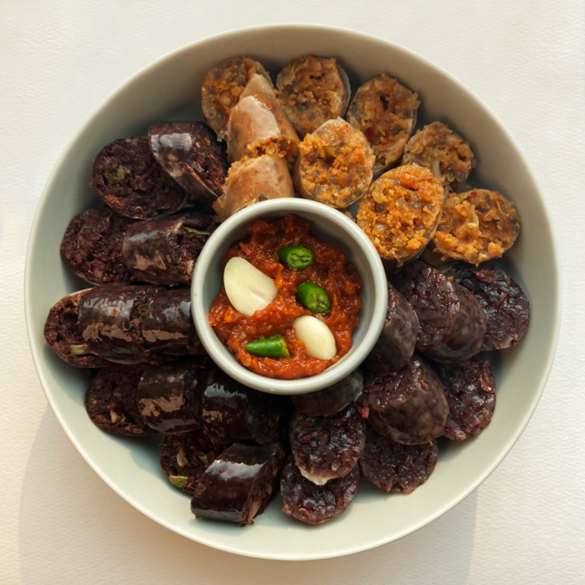 찰순대 1kg 2kg 당일제조 김치 피 전통 고기 당면 돼지부속 오소리감투 모둠 모듬, 1개