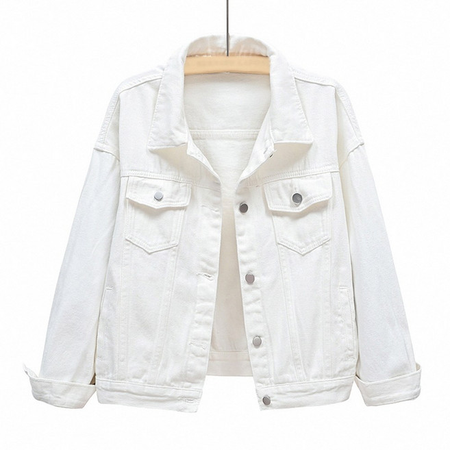 지디오 여성 데님 자켓 긴팔 숏 청자켓 카라넥 아우터