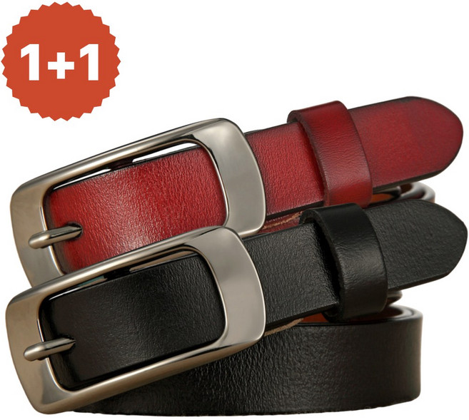 포스워백 1+1 소가죽 여자 벨트 빅사이즈 여성 벨트