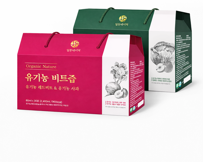 일등네이처 비트즙 양배추즙 세트 유기농 양배추사과즙 레드비트즙 총 2박스 (60포)