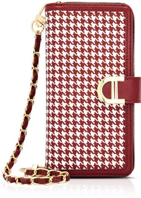 에스엠씨 체크 하운드 지퍼 다이어리 휴대폰 지갑 케이스