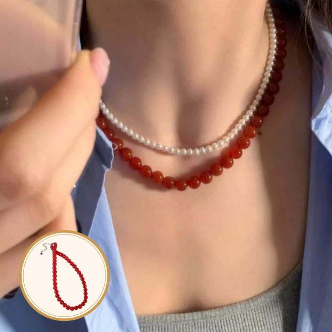 붓다베스트 여성용 행운 행복 복을 부르는 자마노 패션 목걸이