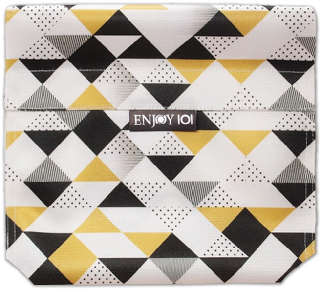 ENJOY101 輕食袋 台灣製矽膠食物袋 環保可防漏 微波/冷凍/電鍋加熱/滾水消毒, 1個, 幾何菱格