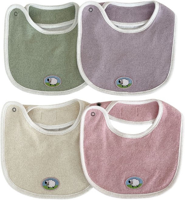 지니윤 오가닉 테리 천연 식물염색 아기 턱받이 1개