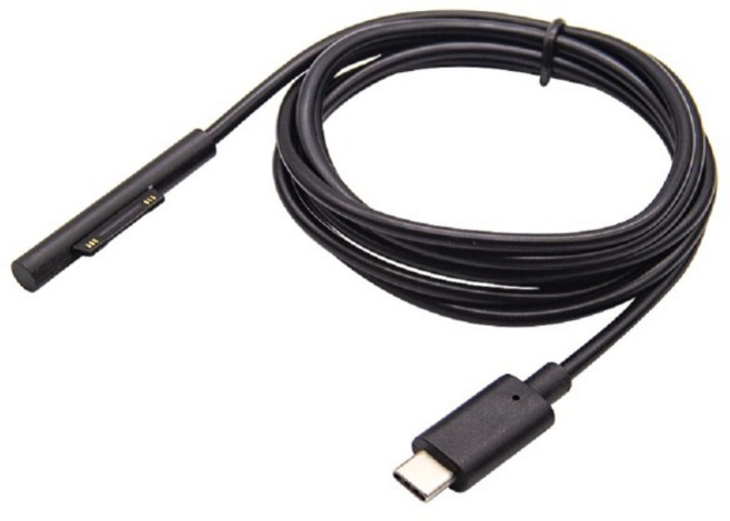 1.5M 12-15V USB Type-C 전원 충전기 어댑터 케이블 충전기(Microsoft Surface Pro 7 6 5 4 3 GO 태블릿, 1개