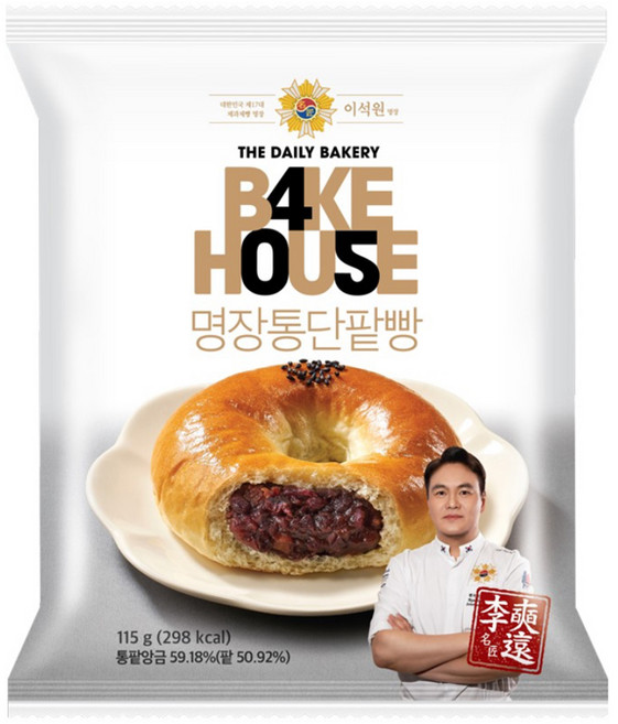 405 베이크하우스 명장 통단팥빵, 115g, 7개
