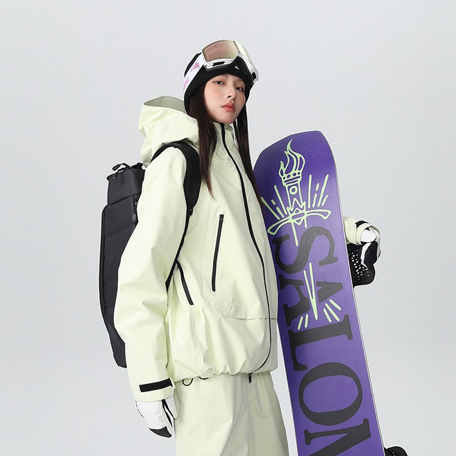 디얼픽 보드복브랜드 스노보드 겨울 스키 단열 방수, 1개, 스카이옐로우 상의