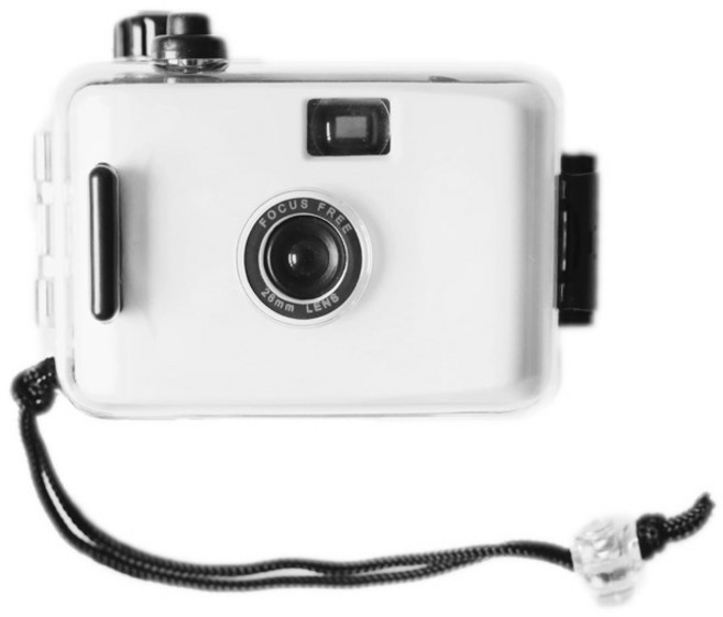復古防水傻瓜底片相機, 白色+黑殼（不含底片）, 1個