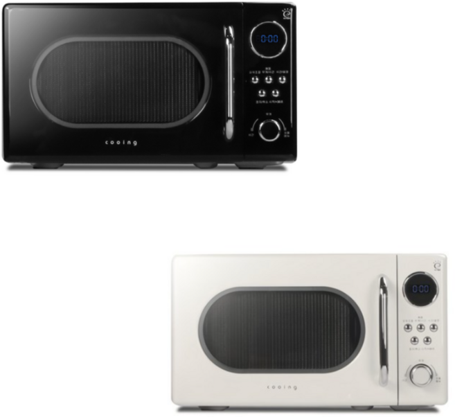 쿠잉전자 레트로 전자레인지 버튼 다이얼식 20L, MM-R20ECR