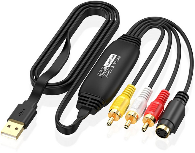 USB 비디오 캡처 카드 VHS VCR TV DVD USB-AV 비디오 캡처 어댑터 RCA-USB 비디오 변환기PC용, Male connector