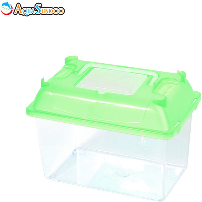 아쿠아선두 채집통 L 파충류 곤충 달팽이 소라게 장수풍뎅이 투명 사육장 사육통 케이지 집 하우스 브리딩박스, 1개, 그린