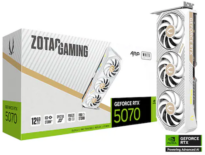 ZOTAC GAMING 지포스 RTX 5070 AMP White D7 12GB