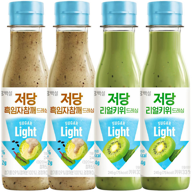 백설 저당드레싱(흑임자참깨+리얼키위), 2세트, 490g