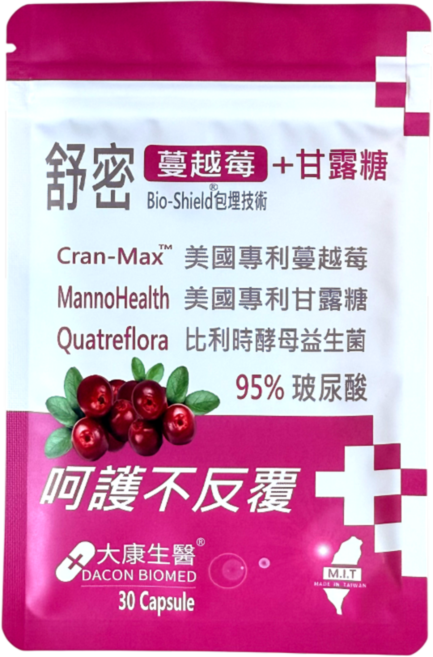 大康生醫 舒密蔓越莓益生菌 含前花青素、甘露糖、玻尿酸, 1個, 30顆