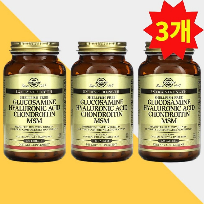 솔가 콘드로이친 글루코사민 히알루론산 엠에스엠 콘드로이틴 120정 MSM 3개, 1개